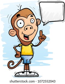 A cartoon illustration of a monkey talking.
