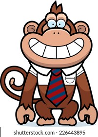 A cartoon illustration of a monkey in a tie.