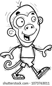 A cartoon illustration of a monkey walking.