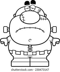 A cartoon illustration of a monster looking tired.
