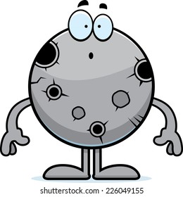 A cartoon illustration of the Moon looking surprised.