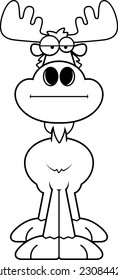 A cartoon illustration of a moose with a bored expression.