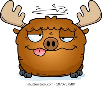 A cartoon illustration of a moose with a goofy expression.