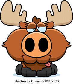 A cartoon illustration of a moose with a goofy expression.