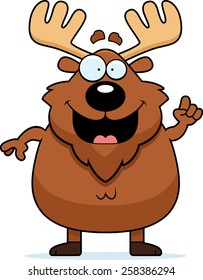 A cartoon illustration of a moose with an idea.