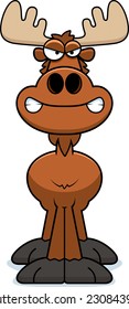 A cartoon illustration of a moose looking angry.