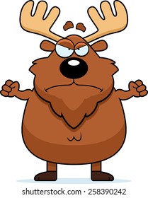 A cartoon illustration of a moose looking angry.