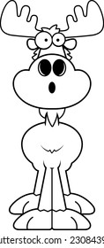 A cartoon illustration of a moose looking surprised.