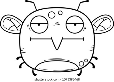 A cartoon illustration of a mosquito looking bored.