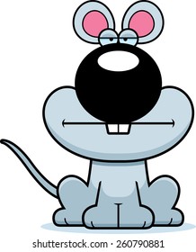 A cartoon illustration of a mouse with a bored expression.