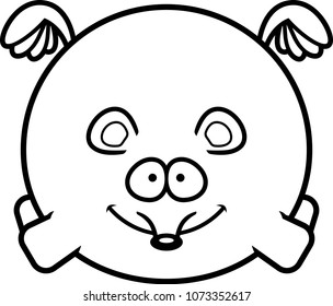 A cartoon illustration of a mouse flying.