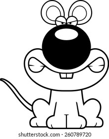 A cartoon illustration of a mouse looking angry.