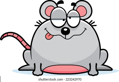 A cartoon illustration of a mouse looking intoxicated.