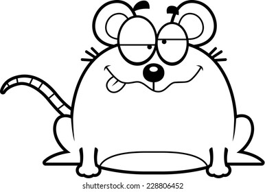 A cartoon illustration of a mouse looking intoxicated.