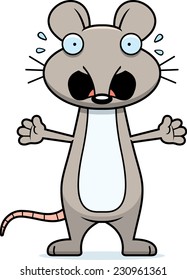 A cartoon illustration of a mouse looking scared.