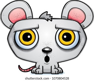 A cartoon illustration of a mouse looking surprised.