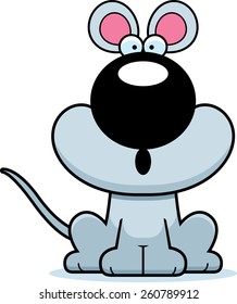 A cartoon illustration of a mouse looking surprised.