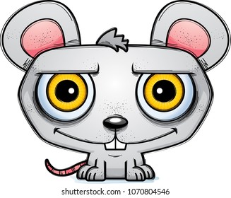 A cartoon illustration of a mouse smiling.