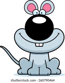 A cartoon illustration of a mouse smiling.
