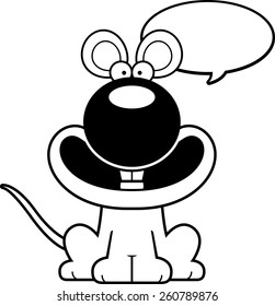 A cartoon illustration of a mouse talking.