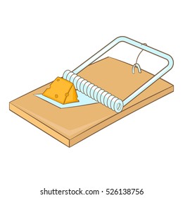 Cartoon Illustration Of Mousetrap Vector Icon For Web