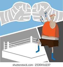 Cartoon illustration of Muay Thai