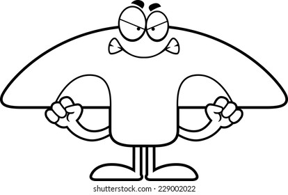 A cartoon illustration of a mushroom looking angry.