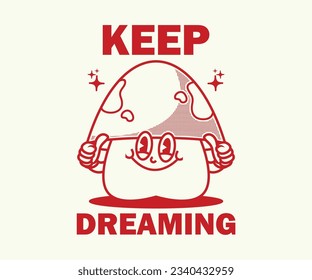 cartoon illustration of mushroom t shirt design, vector graphic, typographic poster or tshirts street wear and Urban style