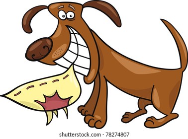 Cartoon illustration of naughty dog