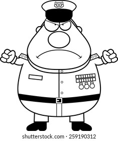 A cartoon illustration of a Navy Admiral looking angry.