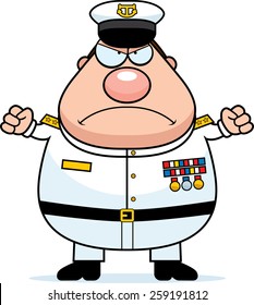 A cartoon illustration of a Navy Admiral looking angry.