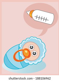 Cartoon illustration of a  newborn . Fully editable vector.