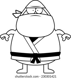 A cartoon illustration of a ninja standing.