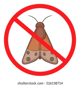 Cartoon illustration of no insect vector icon for web