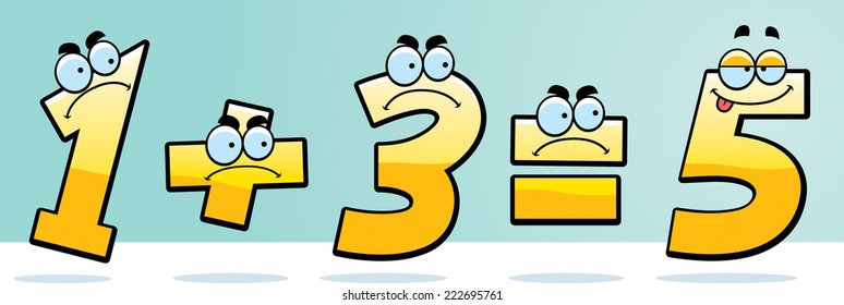 A Cartoon Illustration Of Numbers That Add Up Wrong.