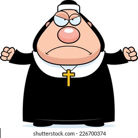 A cartoon illustration of a nun looking angry.