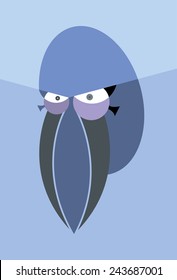 Cartoon illustration of octopus.