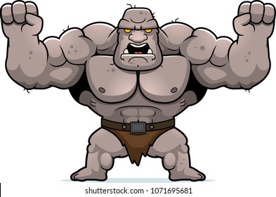 A cartoon illustration of an ogre looking angry.