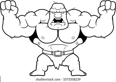 A cartoon illustration of an ogre looking angry.