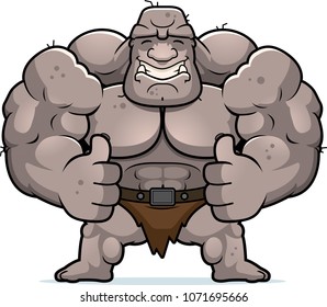 A cartoon illustration of an ogre with thumbs up.