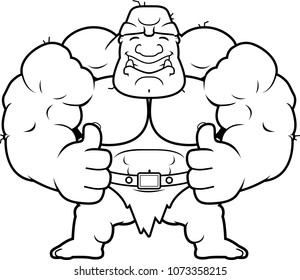 A cartoon illustration of an ogre with thumbs up.