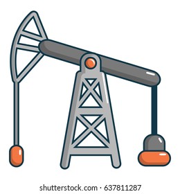 Cartoon illustration of oil pump vector icon for web