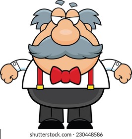 Cartoon Illustration Old Man Mustache Grumpy Stock Vector (Royalty Free ...