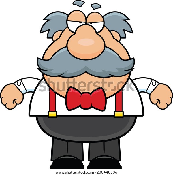 Cartoon Illustration Old Man Mustache Grumpy Stock Vector (Royalty Free ...