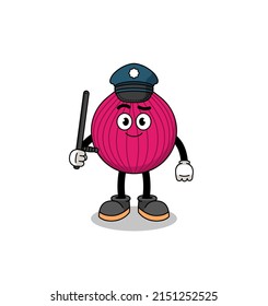 Cartoon Illustration of onion red police , character design
