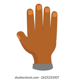 Cartoon illustration of an open hand showing five fingers, making a gesture on a white background