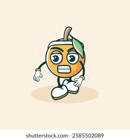 A cartoon illustration of an orange character, wearing a headband, looks exhausted from exercising.