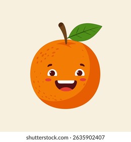 Cartoon illustration of orange fruit characters on white background
