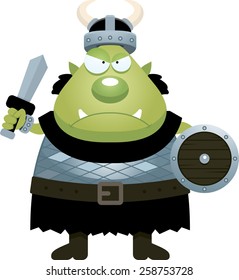 A cartoon illustration of an orc looking angry.