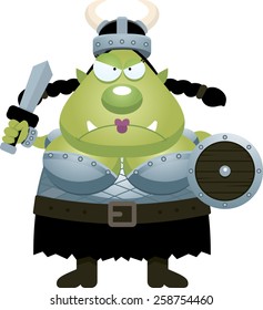 A cartoon illustration of an orc looking angry.